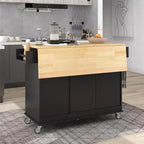 Chariot d'îlot de cuisine moderne, Chariot de cuisine avec étagères et tiroirs