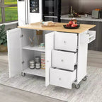 Chariot d'îlot de cuisine moderne, Chariot de cuisine avec étagères et tiroirs