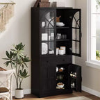 Farmhouse Pantry Cabinet, Freestanding Kitchen Cabinet, Adjustable Shelves, Multifunctional Organizer, for Kitchen, Dining Room, Living Room