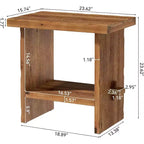 Table de chevet en bois massif avec rangement, table de chevet rectangulaire de style ferme avec base en bois pour meuble d'appoint de chambre, marron