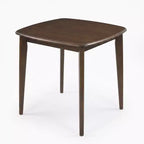 Table de comptoir carrée moderne Lukas en bois d'hévéa avec bord incurvé