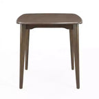 Table de comptoir carrée moderne Lukas en bois d'hévéa avec bord incurvé
