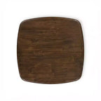 Table de comptoir carrée moderne Lukas en bois d'hévéa avec bord incurvé