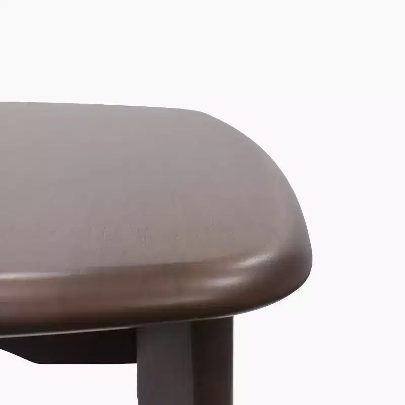 Table de comptoir carrée moderne Lukas en bois d'hévéa avec bord incurvé