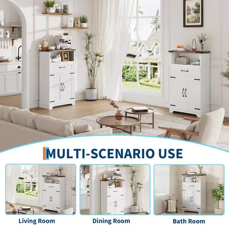 Ensemble de 2 placards de rangement pour salle de bain, Organisateur de style ferme pour salle de bain, cuisine, salon, entrée