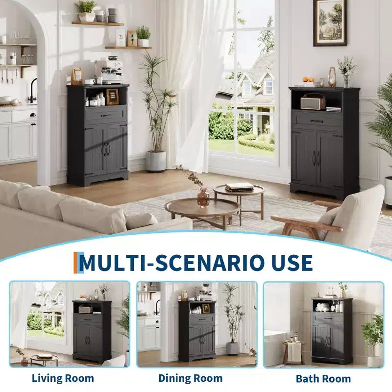 Ensemble de 2 placards de rangement pour salle de bain, Organisateur de style ferme pour salle de bain, cuisine, salon, entrée