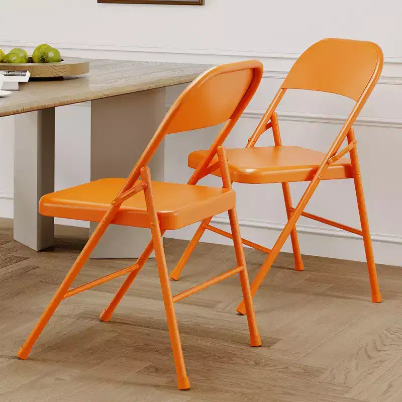 Lot de 2 chaises pliantes, chaises métalliques robustes avec double croisillon, capacité de 159 kg, portables pour le bureau, les mariages, les fêtes, utilisation intérieure et extérieure