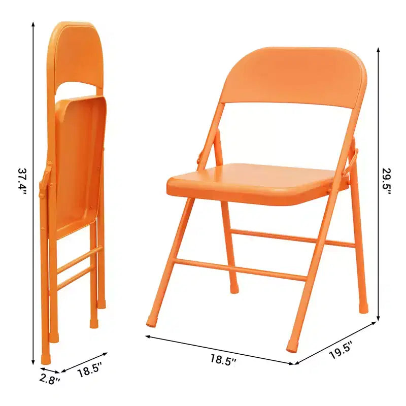 Lot de 2 chaises pliantes, chaises métalliques robustes avec double croisillon, capacité de 159 kg, portables pour le bureau, les mariages, les fêtes, utilisation intérieure et extérieure