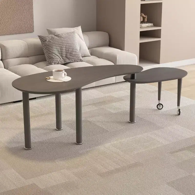 Table basse moderne Ora Maison avec pieds en bois massif et rallonge coulissante pour salon