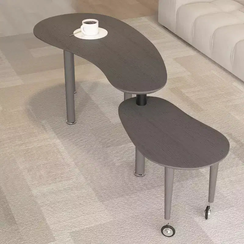 Table basse moderne Ora Maison avec pieds en bois massif et rallonge coulissante pour salon
