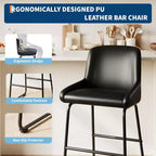 Tabourets de bar en similicuir à hauteur de comptoir, lot de 3/4, hauteur d'assise 67,3 cm, dossier rembourré ergonomique et repose-pieds, cadre en métal robuste, chaises de bar sans accoudoirs rembourrées