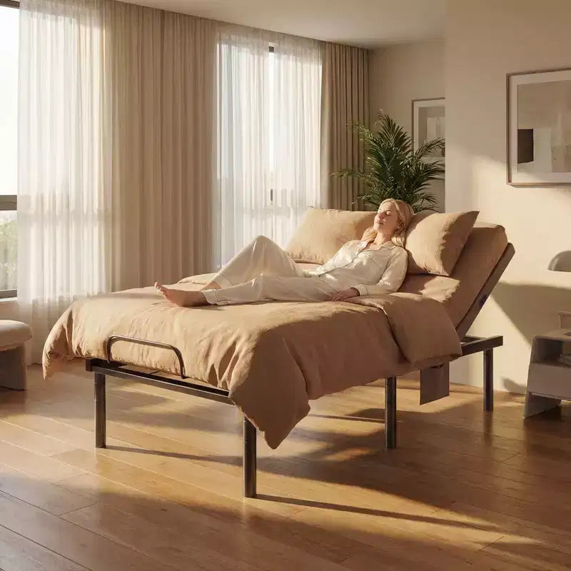 Cadre de lit électrique Marsail Twin XL, modes zéro gravité et zéro espace, sommier réglable avec 4 ports USB et télécommande sans fil