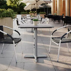 Plateau de table d'intérieur/extérieur Flash Furniture Acadia avec technologie HPL TopGuard et base de table de bistro en fonte