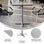 Plateau de table d'intérieur/extérieur Flash Furniture Acadia avec technologie HPL TopGuard et base de table de bistro en fonte