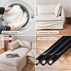 Canapé d'angle modulable lavable Anabei à 4 places en U | Assise Memorix+ et coussin profilé