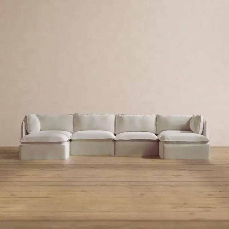Canapé d'angle modulable lavable Anabei à 4 places en U | Assise Memorix+ et coussin profilé
