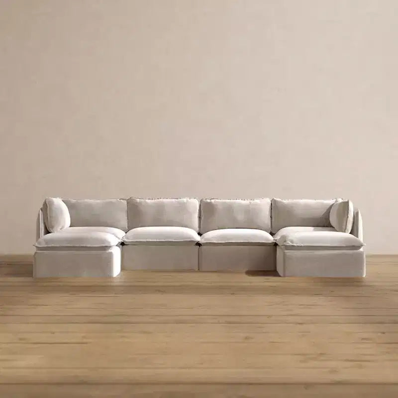 Canapé d'angle modulable lavable Anabei à 4 places en U | Assise Memorix+ et coussin profilé