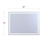 Miroir de salle de bain mural LED 48x36 incassable, miroir de courtoisie anti-buée ETL à intensité variable en continu