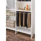 Cadre coulissant de 24 po pour 9 paires de pantalons, support de rangement pour placard, organisation de l'espace, Chrome, PSC-2414CR