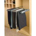 Cadre coulissant de 24 po pour 9 paires de pantalons, support de rangement pour placard, organisation de l'espace, Chrome, PSC-2414CR