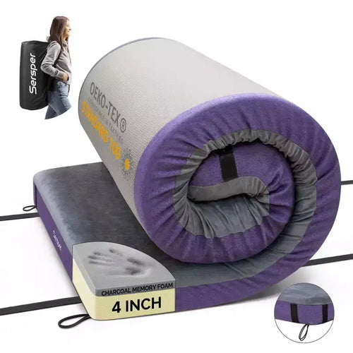 Sersper 4 Inch Outdoor Mattress for Camping and RV with Side Pocket,Waterproof,Portable,Folding