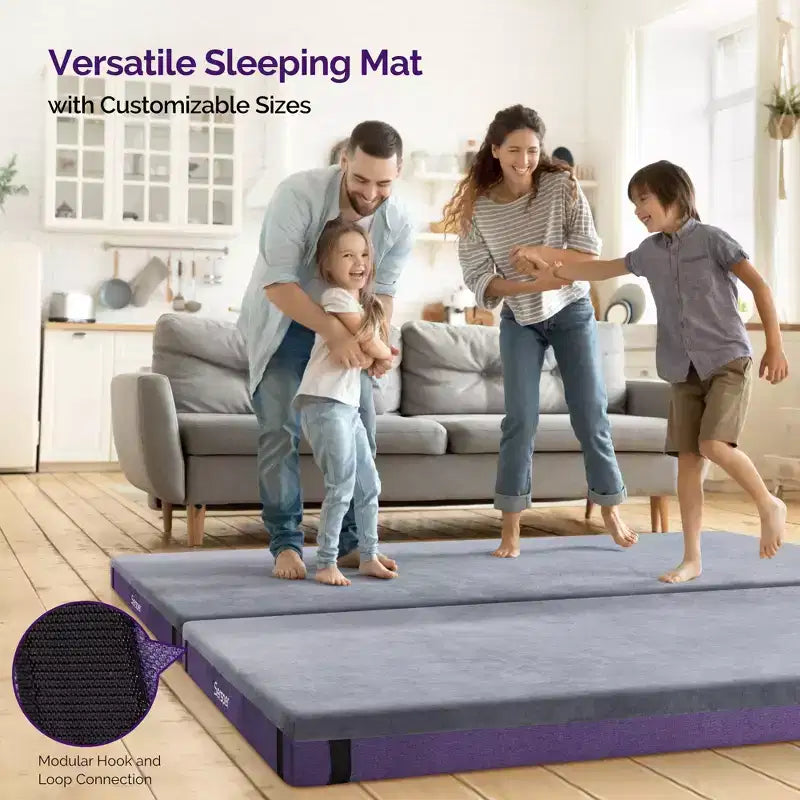 Matelas d'extérieur de 10 cm pour camping et VR avec poche latérale, imperméable, portable, pliable