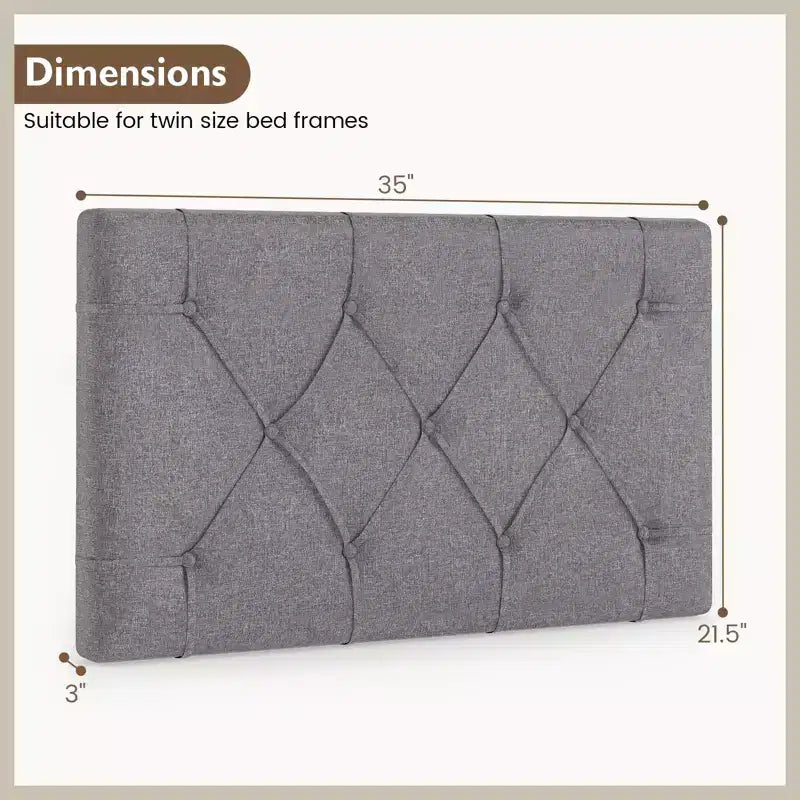 Tête de lit rembourrée Costway pour lit jumeau avec revêtement en tissu réglable en hauteur