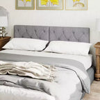 Tête de lit rembourrée Costway pour lit jumeau avec revêtement en tissu réglable en hauteur