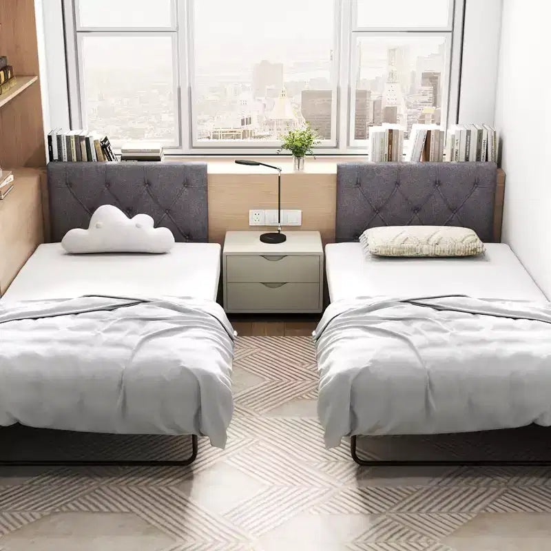 Tête de lit rembourrée Costway pour lit jumeau avec revêtement en tissu réglable en hauteur