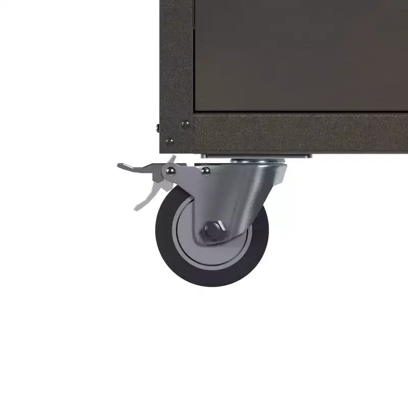 AOBABO Armoire de rangement à dossiers en acier verrouillable avec étagères réglables et roulettes pour l'organisation à la maison, à l'école, au bureau et dans le garage, Noir