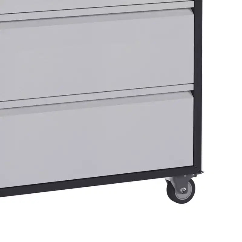 AOBABO Armoire de rangement à dossiers en acier verrouillable avec étagères réglables et roulettes pour l'organisation à la maison, à l'école, au bureau et dans le garage, Noir