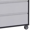 AOBABO Armoire de rangement à dossiers en acier verrouillable avec étagères réglables et roulettes pour l'organisation à la maison, à l'école, au bureau et dans le garage, Noir