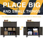 AOBABO Armoire de rangement à dossiers en acier verrouillable avec étagères réglables et roulettes pour l'organisation à la maison, à l'école, au bureau et dans le garage, Noir