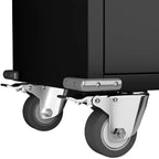 AOBABO Armoire de rangement à dossiers en acier verrouillable avec étagères réglables et roulettes pour l'organisation à la maison, à l'école, au bureau et dans le garage, Noir