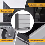 AOBABO Armoire de rangement à dossiers en acier verrouillable avec étagères réglables et roulettes pour l'organisation à la maison, à l'école, au bureau et dans le garage, Noir