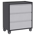 AOBABO Lockable Steel File Storage Organizer Cabinet with Adjustable Shelves and Wheels for Home, School, Office, and Garage Organization, Black