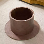 Tables basses gigognes (lot de 2), tables basses rondes en MDF pour salon, appartement, espace détente, noyer