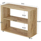 Table d'appoint étroite, table de bout à 3 niveaux avec étagères de rangement, table de chevet de style ferme pour chambre à coucher, salon, petits espaces, canapé, couleur naturelle