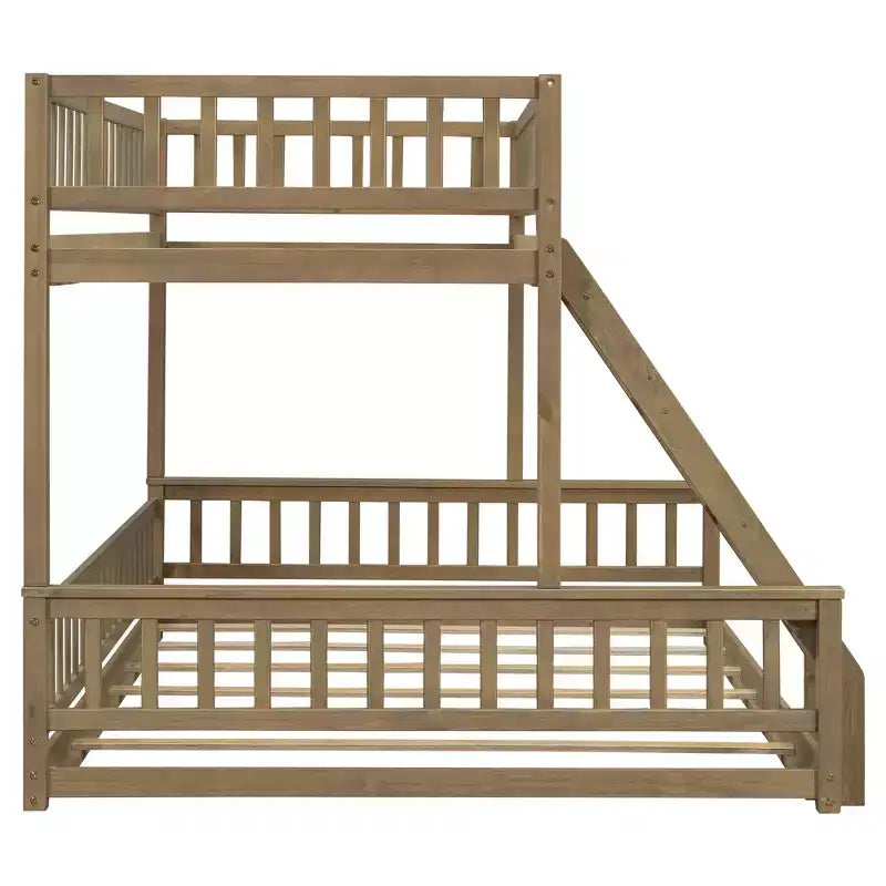 Lit en bois Twin XL avec garde-corps, échelle, montage facile