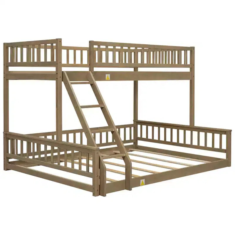 Lit en bois Twin XL avec garde-corps, échelle, montage facile