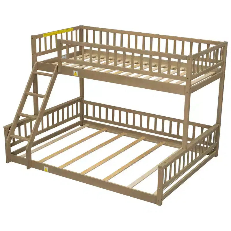 Lit en bois Twin XL avec garde-corps, échelle, montage facile