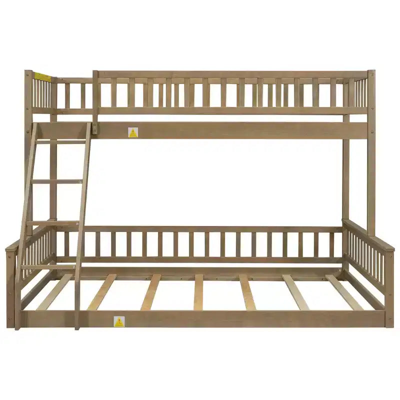 Lit en bois Twin XL avec garde-corps, échelle, montage facile