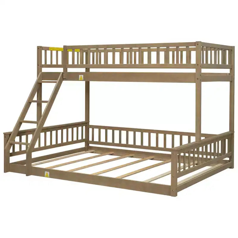 Lit en bois Twin XL avec garde-corps, échelle, montage facile