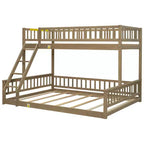 Lit en bois Twin XL avec garde-corps, échelle, montage facile