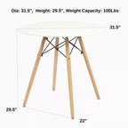 Ensemble Table et Chaises de Salle à Manger Rond pour 4, Table de Cuisine de 80 cm avec 4 Chaises Rembourrées, Ensemble Repas Pieds en Bois pour Petits Espaces, Appartement, Coin Repas