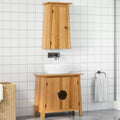 Ensemble de meubles de salle de bain en bois de pin massif moyen