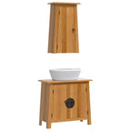 Ensemble de meubles de salle de bain en bois de pin massif moyen