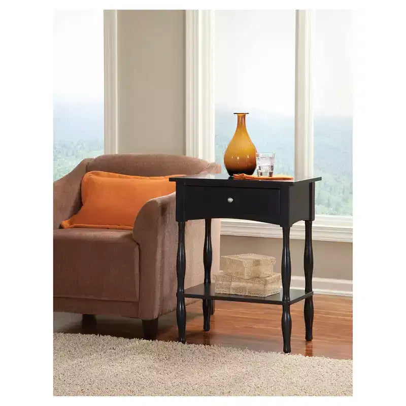 Table d'appoint Shaker avec tiroir et étagère