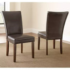 Lot de 2 chaises Parsons Talbot marron : Rembourrées, aucun assemblage requis, pieds en bois, rembourrage en mousse