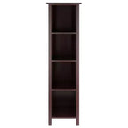 Étagère de rangement ou bibliothèque Milan 5 niveaux de 142,19 cm, noyer foncé : Composite MDF moderne du milieu du siècle